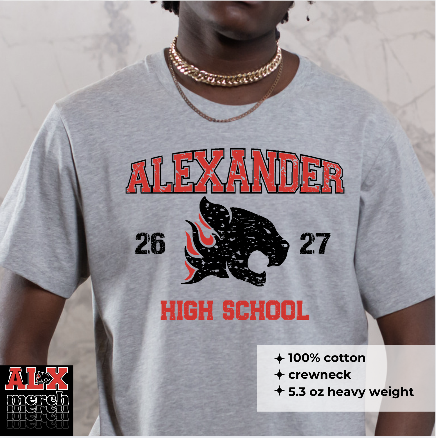 Alexander distressed cougar tee