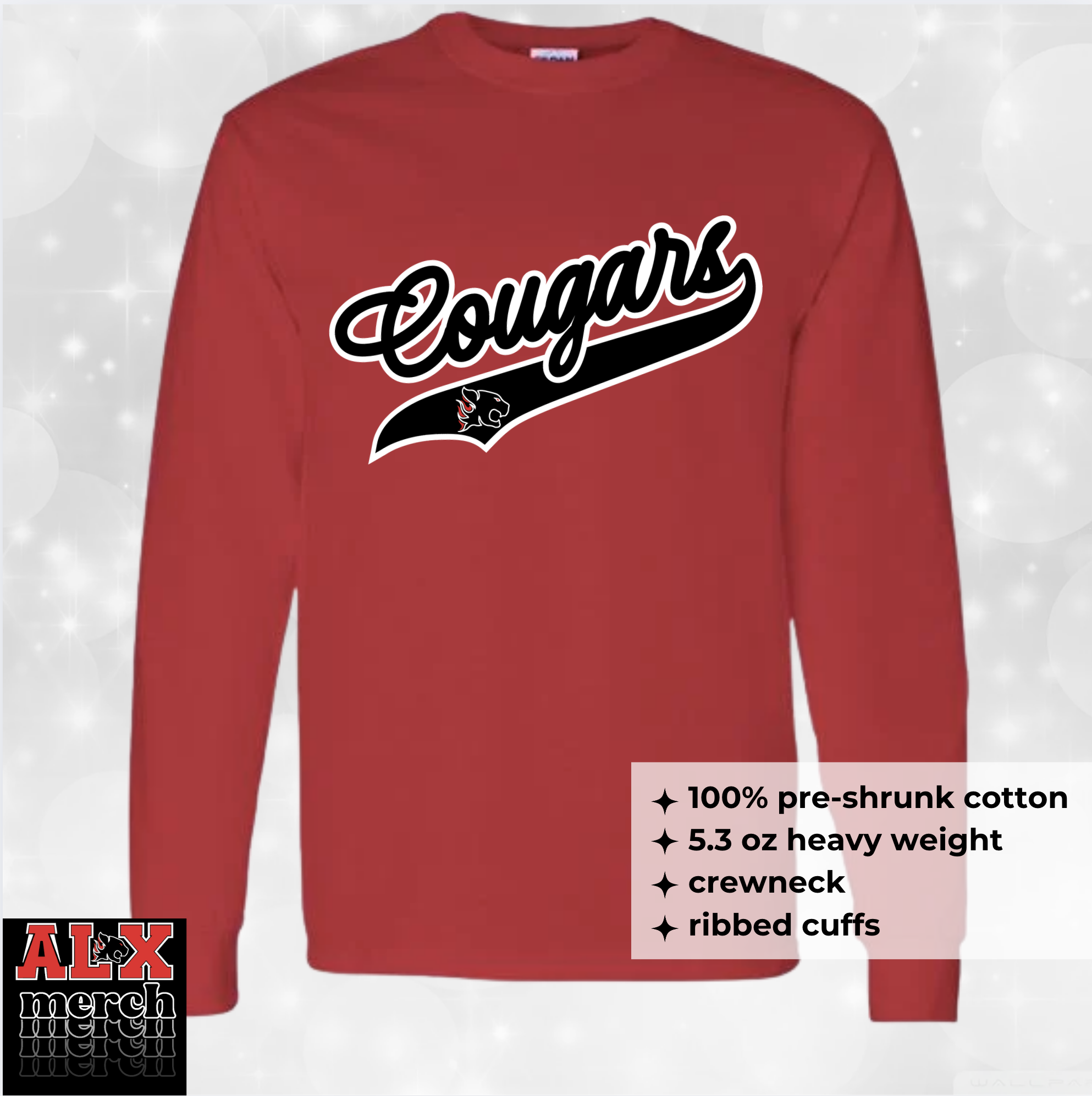 Cougars baseball style LS tee
