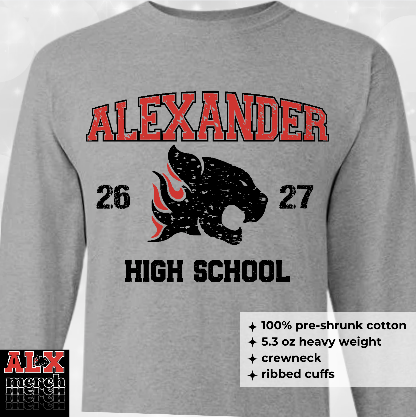 Alexander HS LS tee