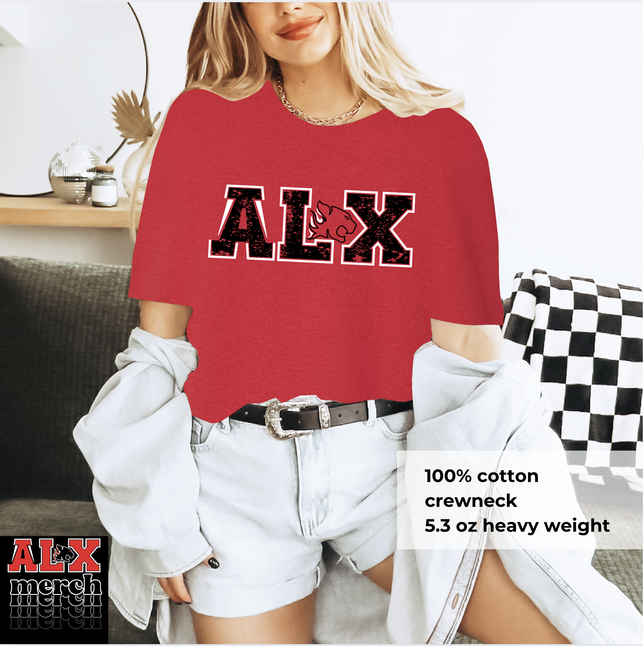 ALX duo distressed logo tee