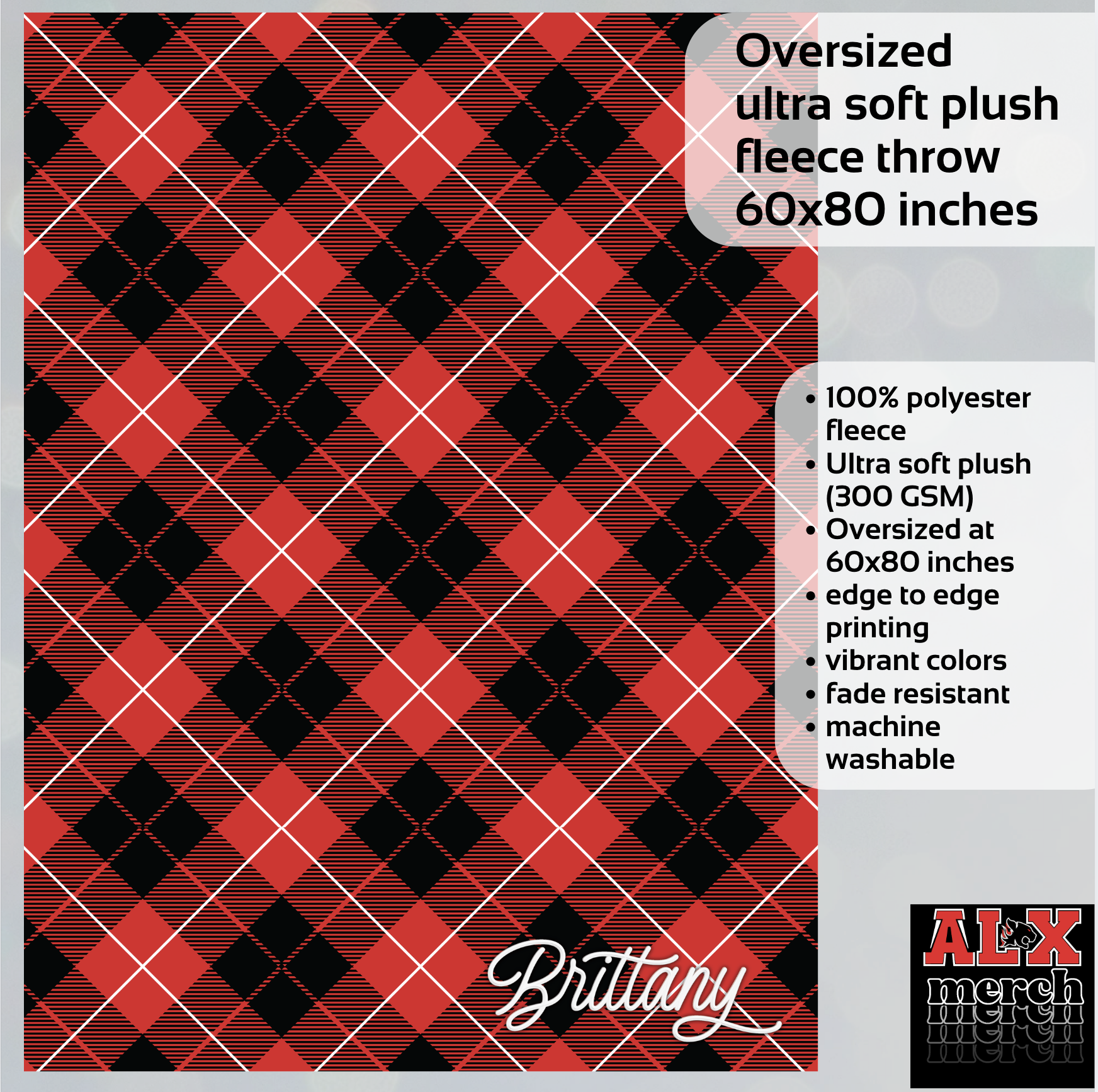 Personalized oversized blanket