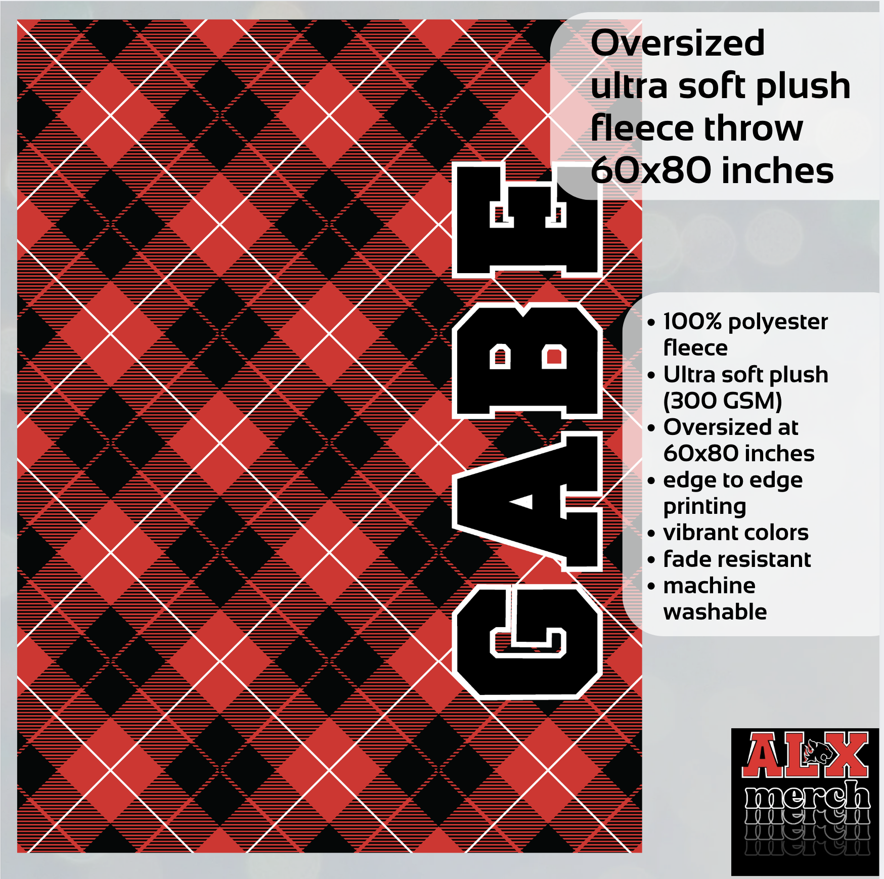 Personalized oversized blanket