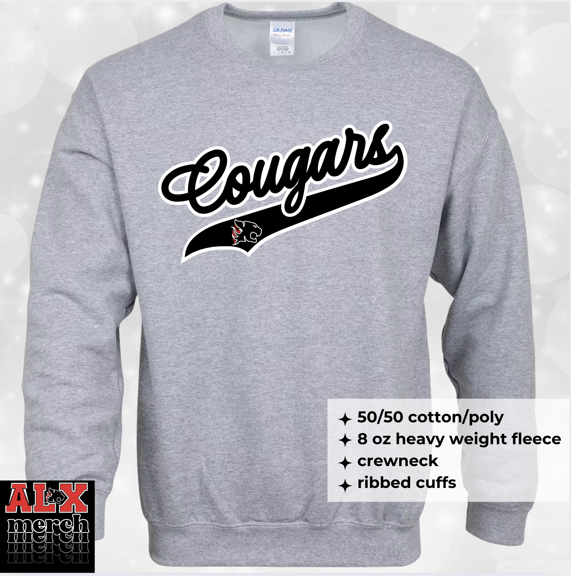 Cougars baseball style sweatshirt