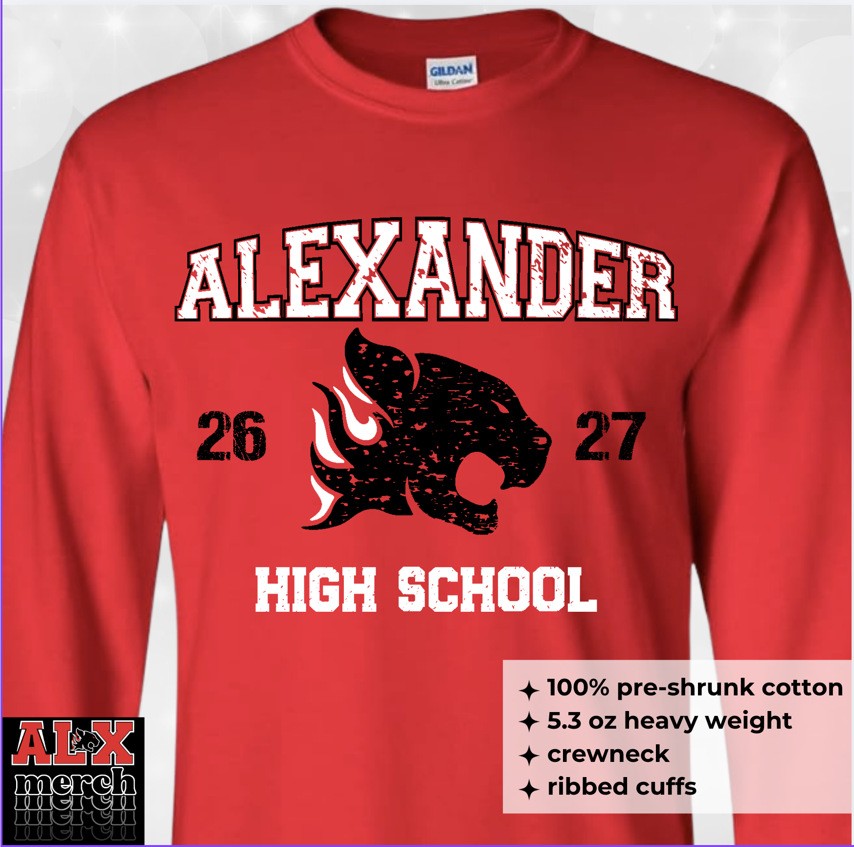 Alexander HS LS tee