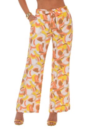 Abstract Print Wide-Leg Pants