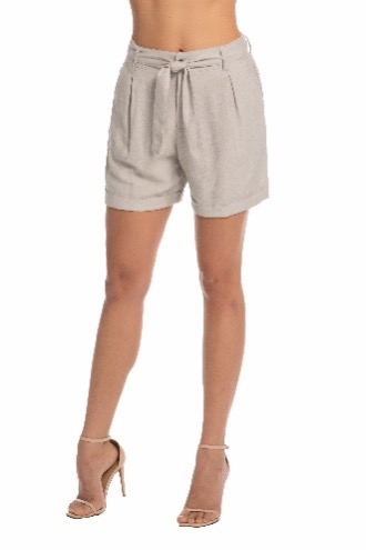 High Waist Linen Shorts
