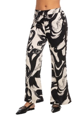 Abstract Print Wide-Leg Pants