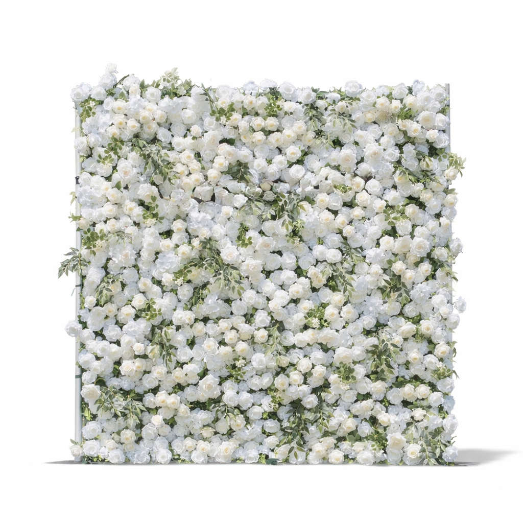 White Floral Backdrop Rental