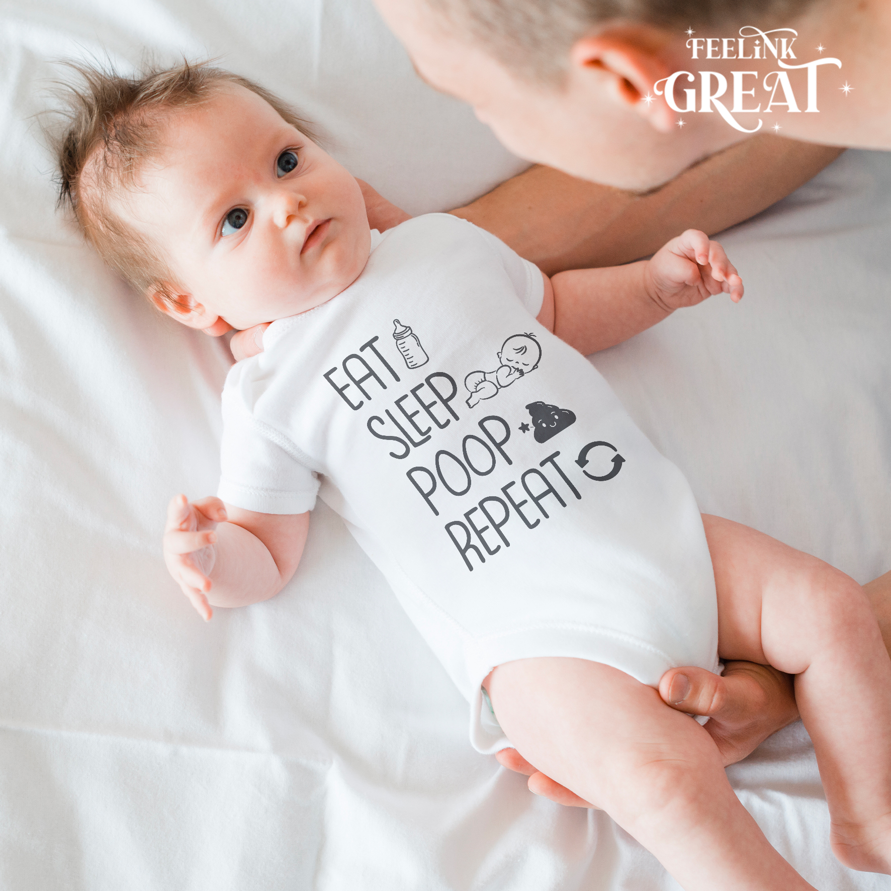Eat Sleep Poop Repeat Baby Bodysuit
