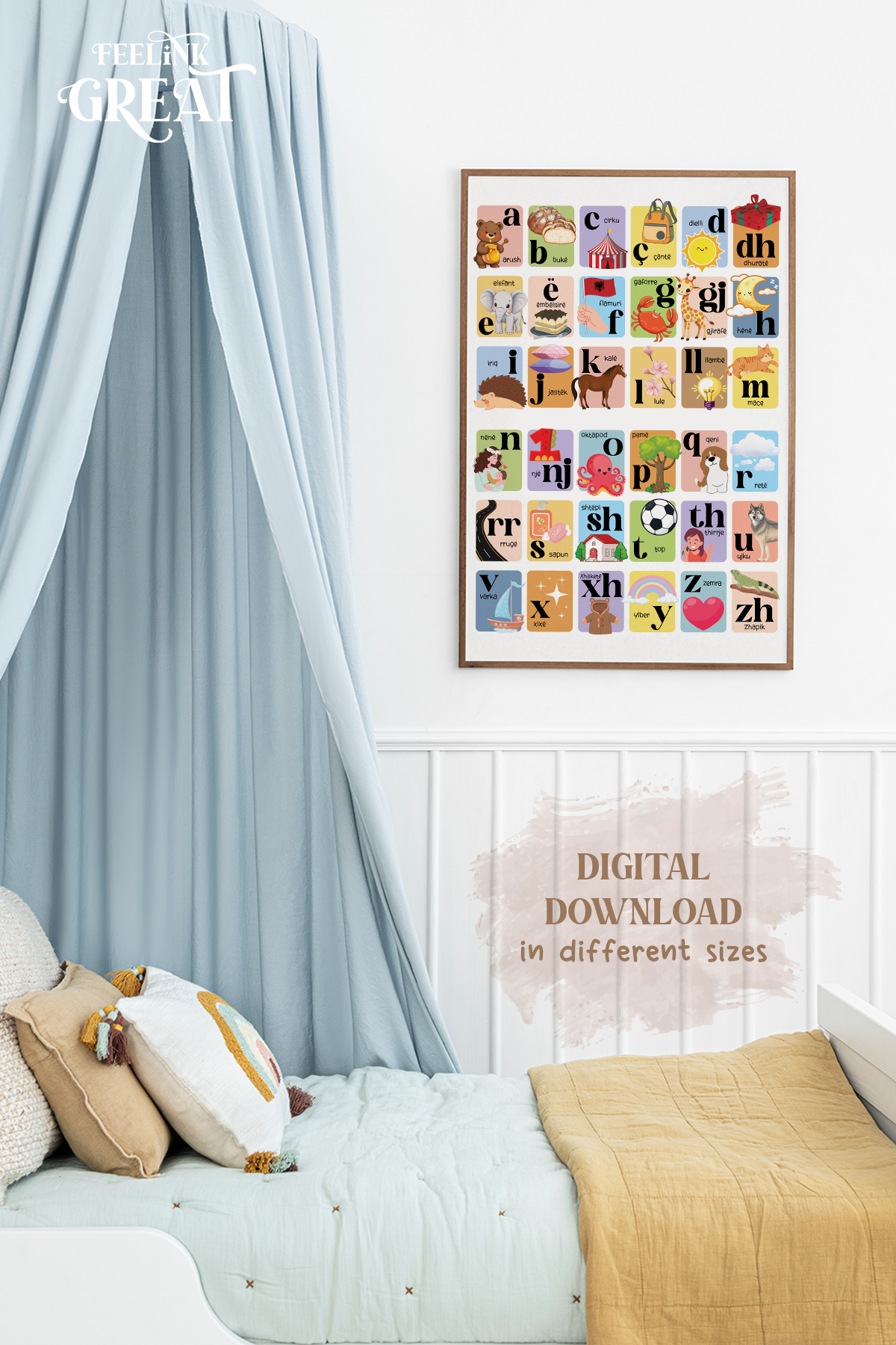 Albanian Alphabet/ Abetare Poster (Digital Download)