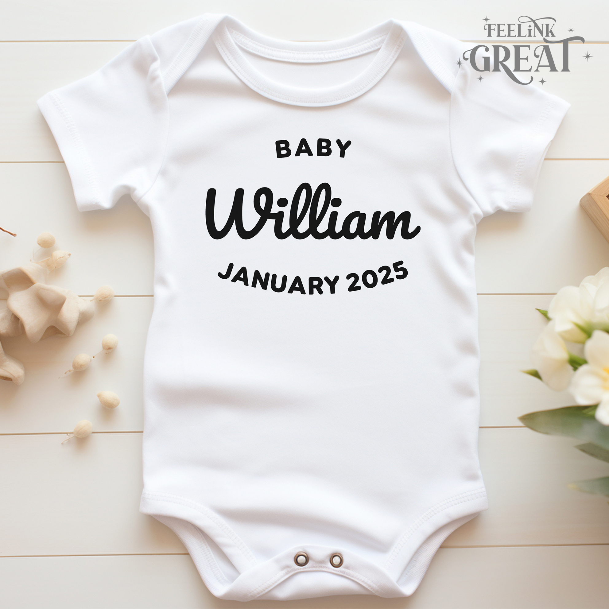 Personalised Pregnancy Announcement Baby Bodysuit