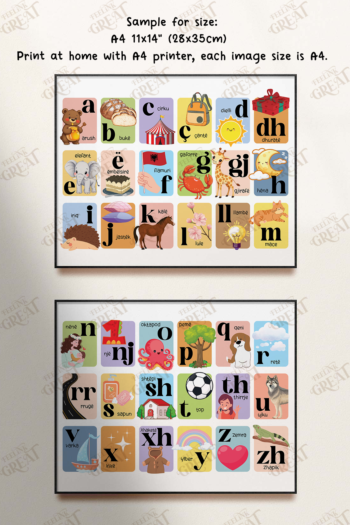 Albanian Alphabet/ Abetare Poster (Digital Download)