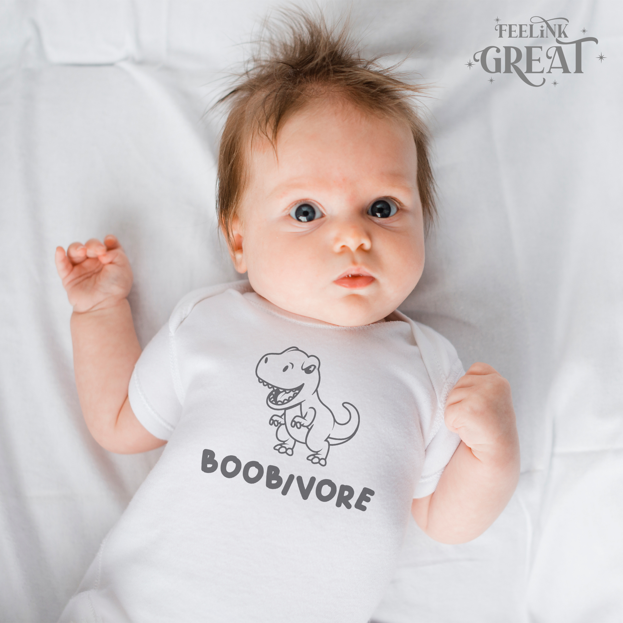Funny Boobivore T-Rex Baby Bodysuit