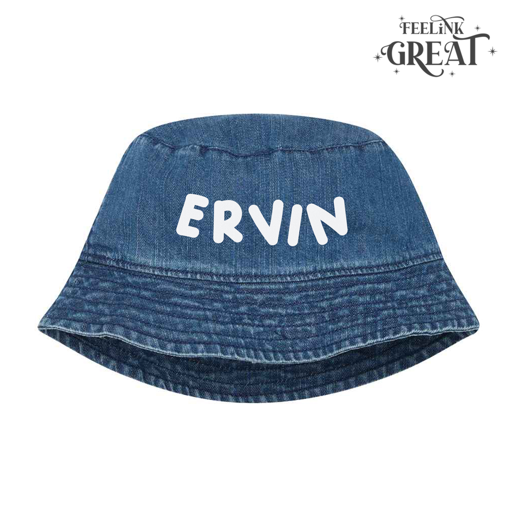 Personalised Denim Bucket Hat for Kids