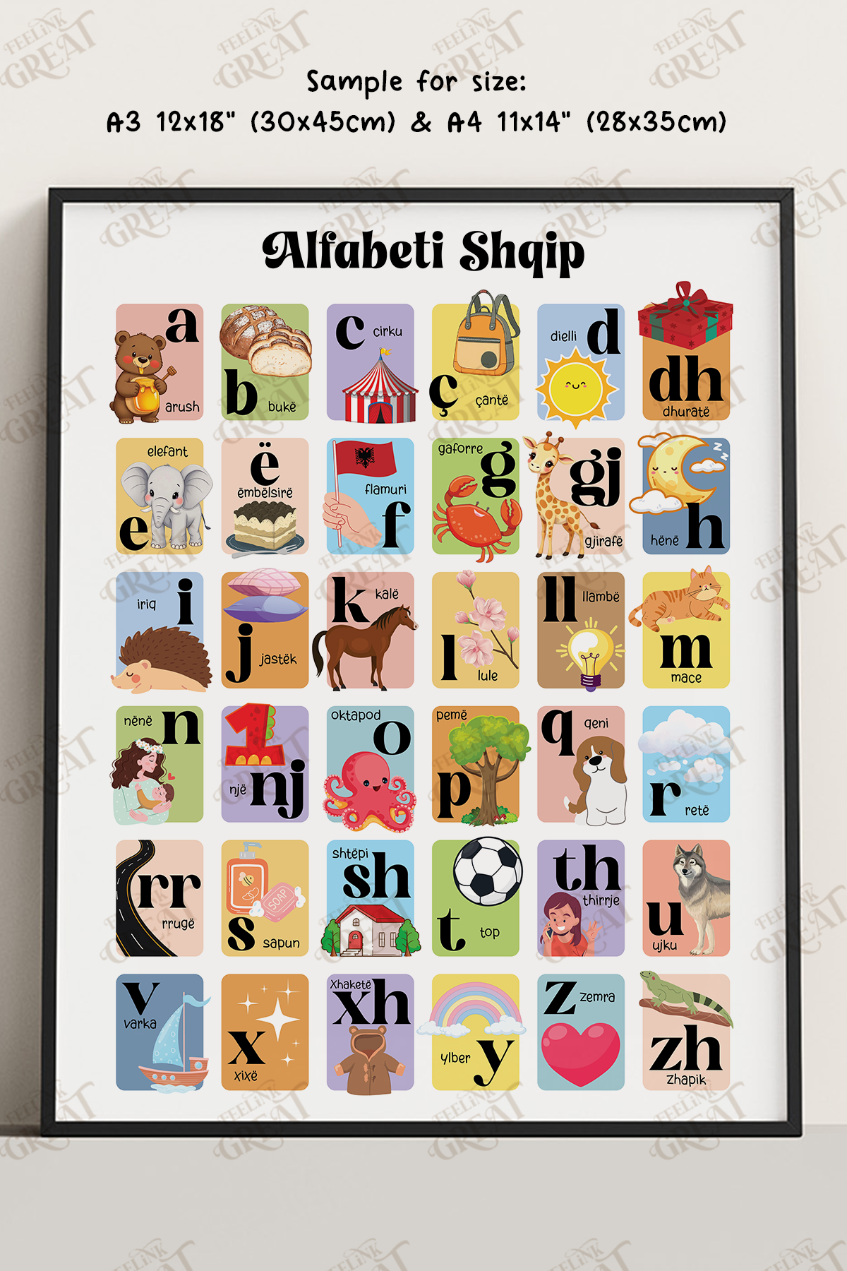 Albanian Alphabet/ Abetare Poster (Digital Download)