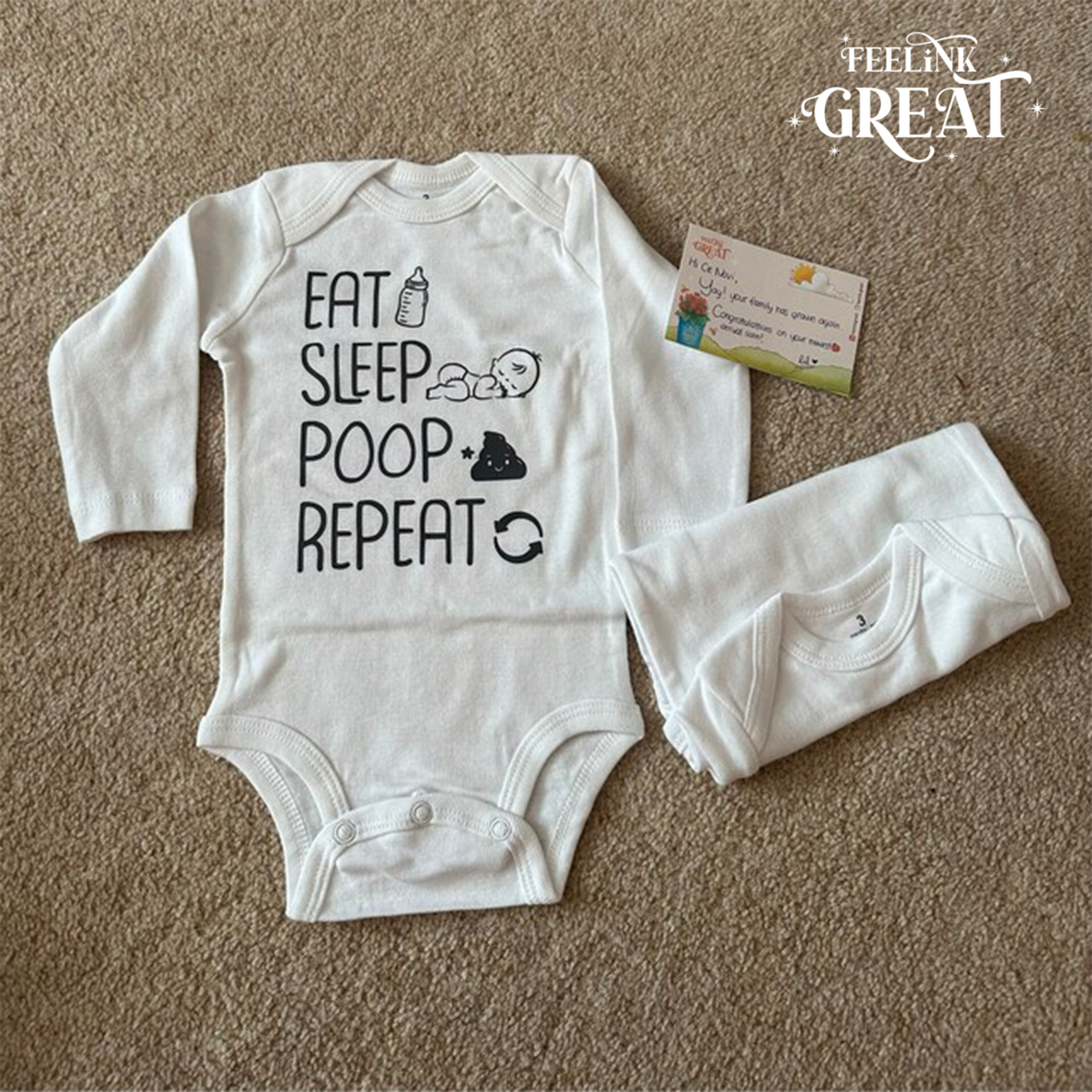 Eat Sleep Poop Repeat Baby Bodysuit