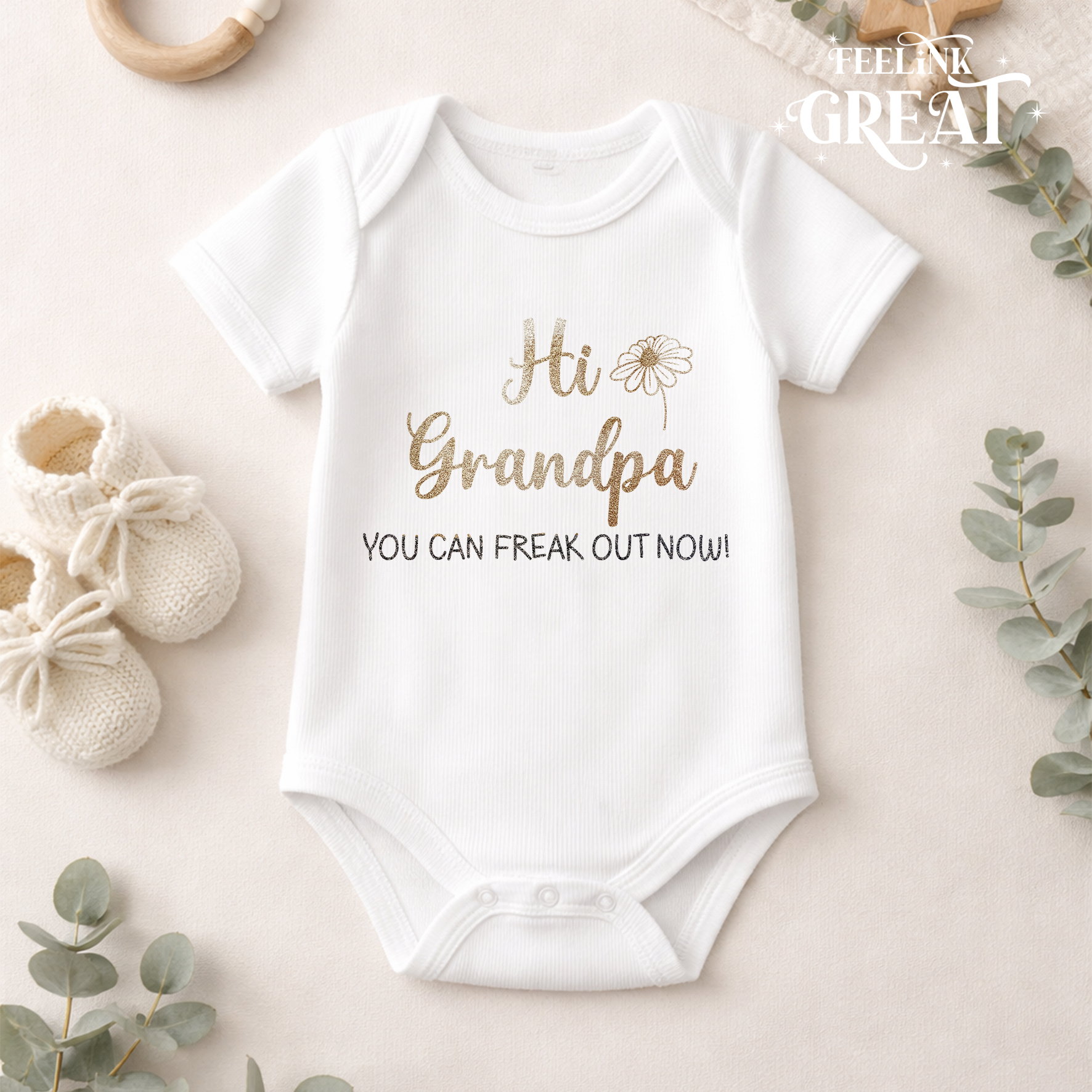 Hi Grandma Hi Grandpa Pregnancy Announcement Baby Bodysuit