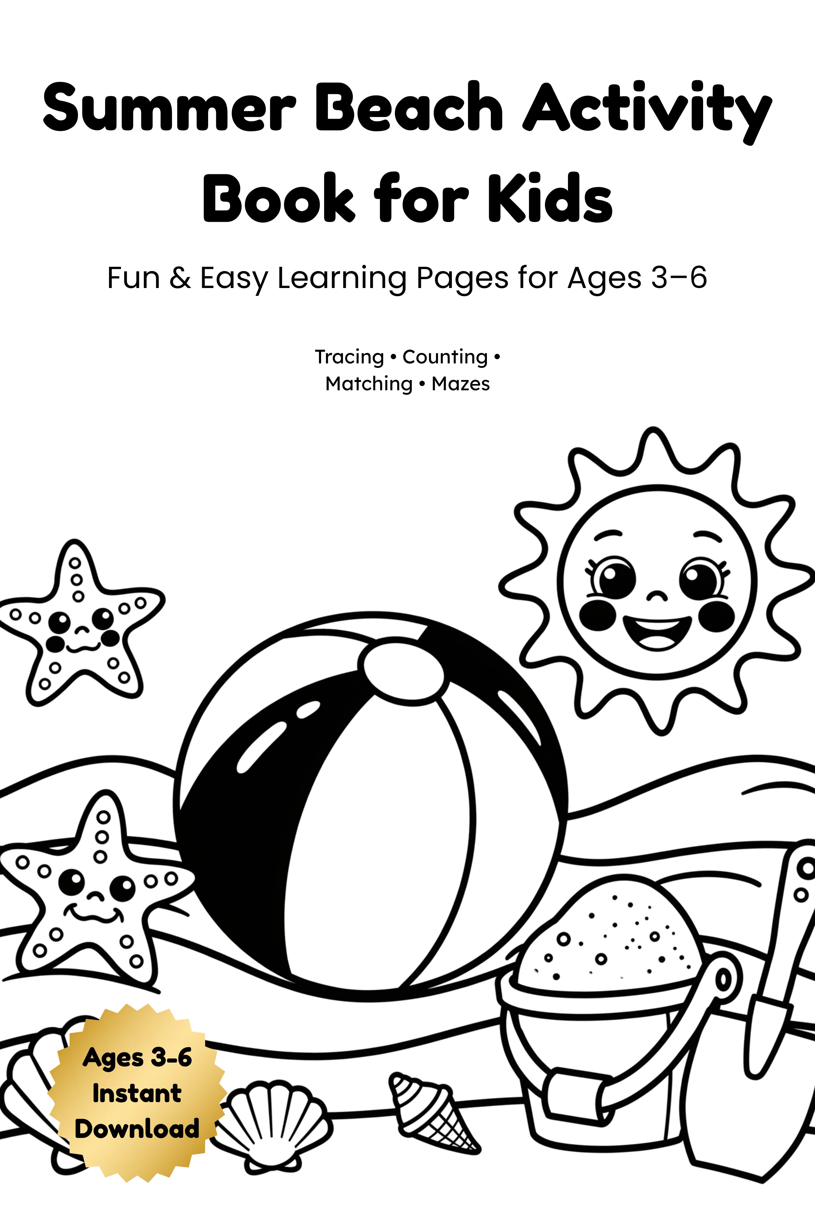 Beach & Ocean Activity Book for Kids Ages 3–6