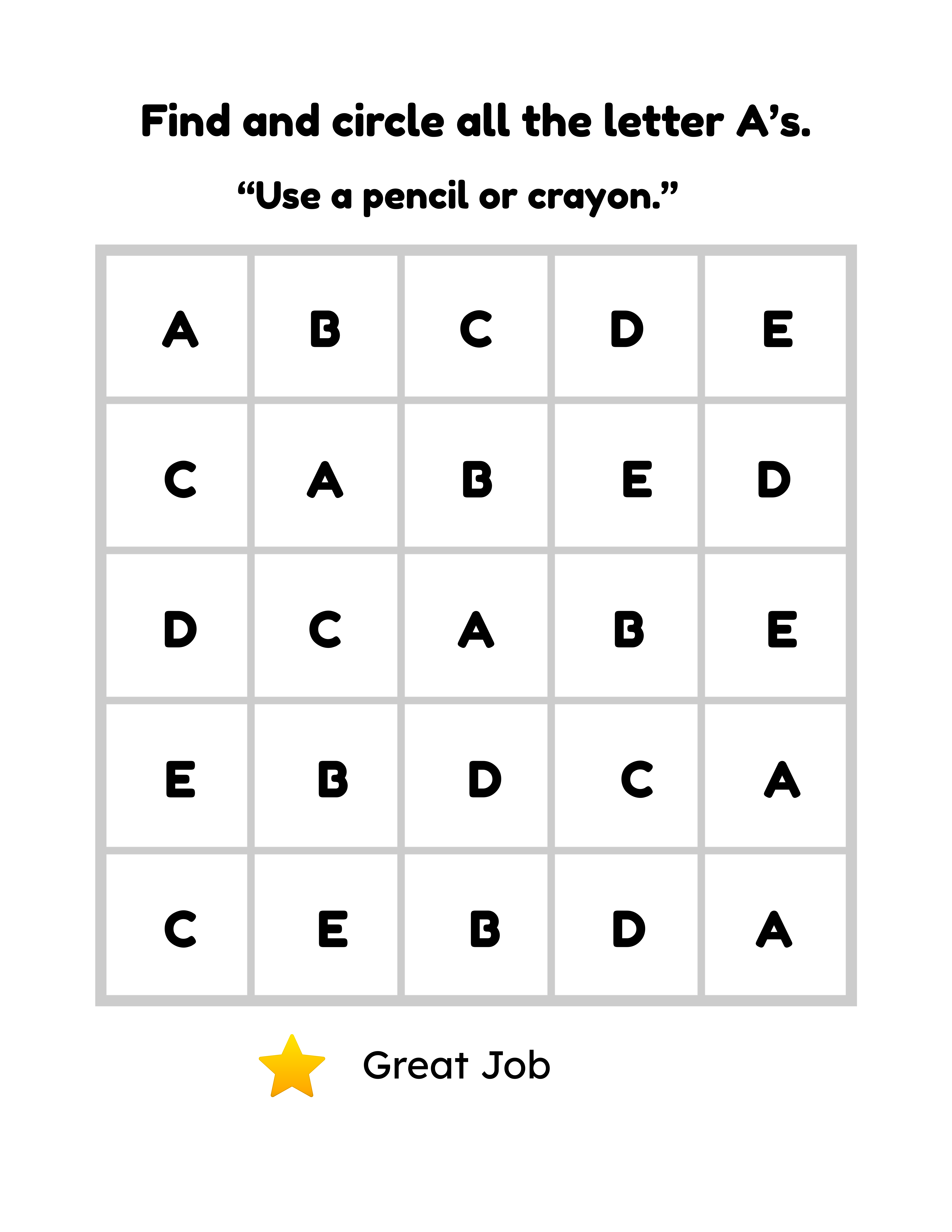Free Alphabet Find & Circle Worksheets