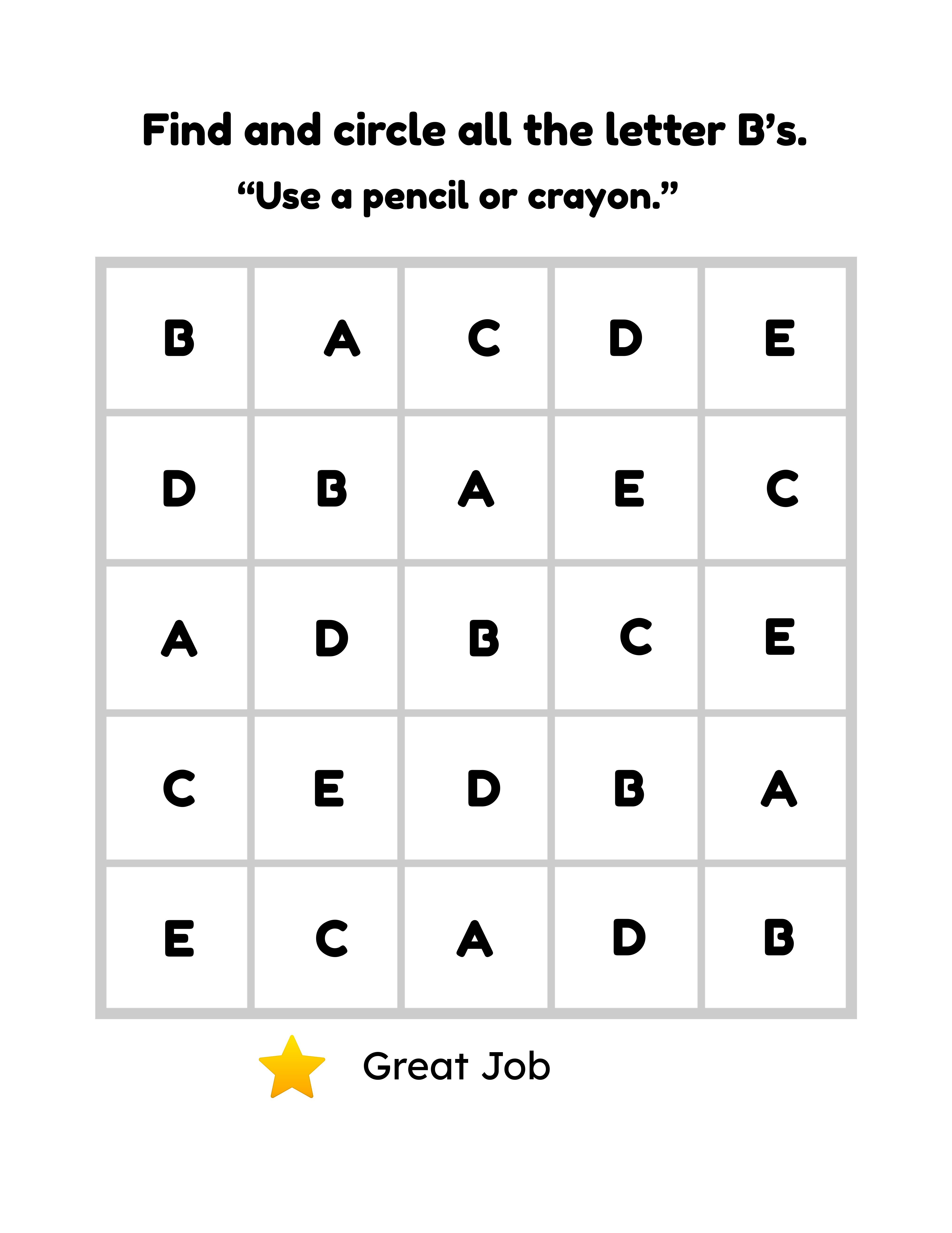 Free Alphabet Find & Circle Worksheets