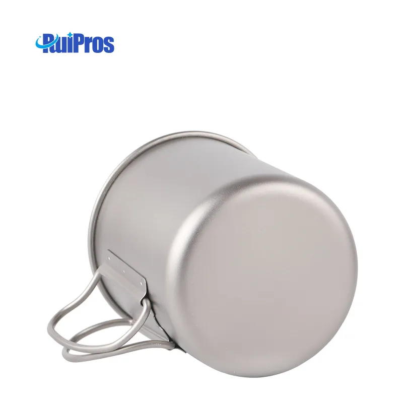 Pure Titanium Mug Customized Logo Outdoor Camping & Picnic Barbecue Cookware 300ml Foldable | ruipros