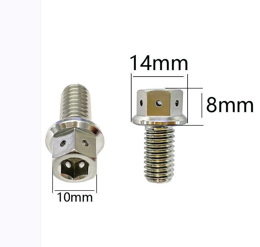 Motorcycle Retrofit Standard GR5 Titanium Flange Hexagon Screws with Hole