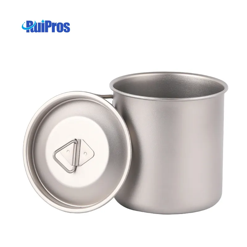 Pure Titanium Mug Customized Logo Outdoor Camping & Picnic Barbecue Cookware 300ml Foldable | ruipros