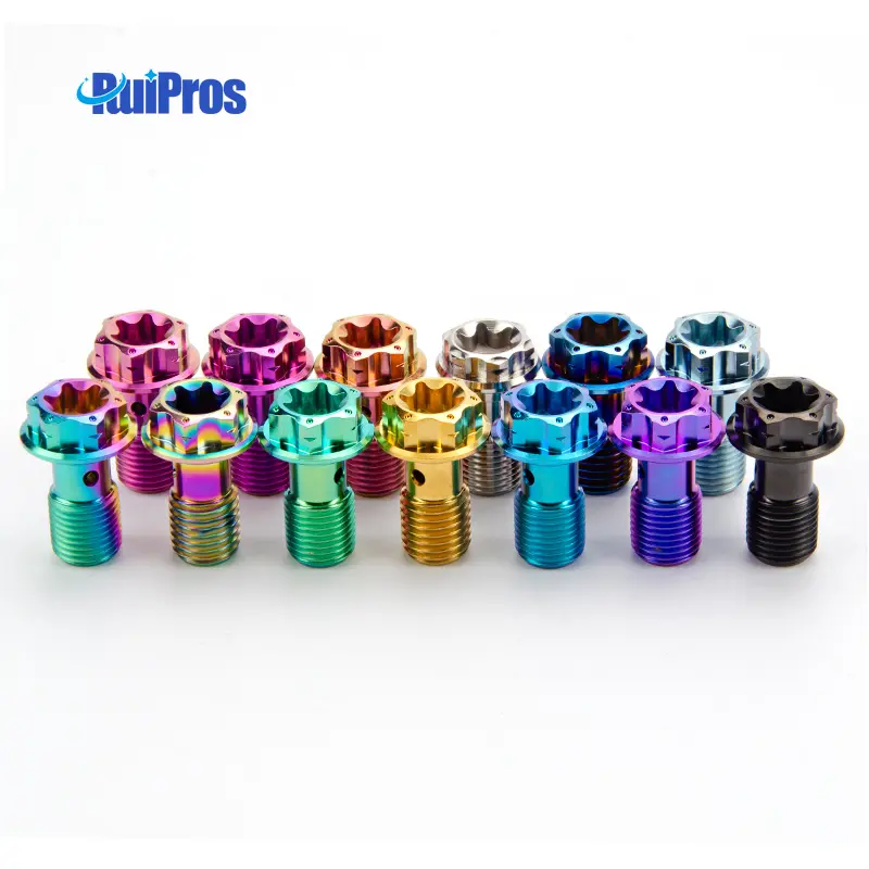 Titanium Screw Brake Hose Bolt M10XP1.0/P1.25 for Motorcycle Brembo Brake Line Single Hole