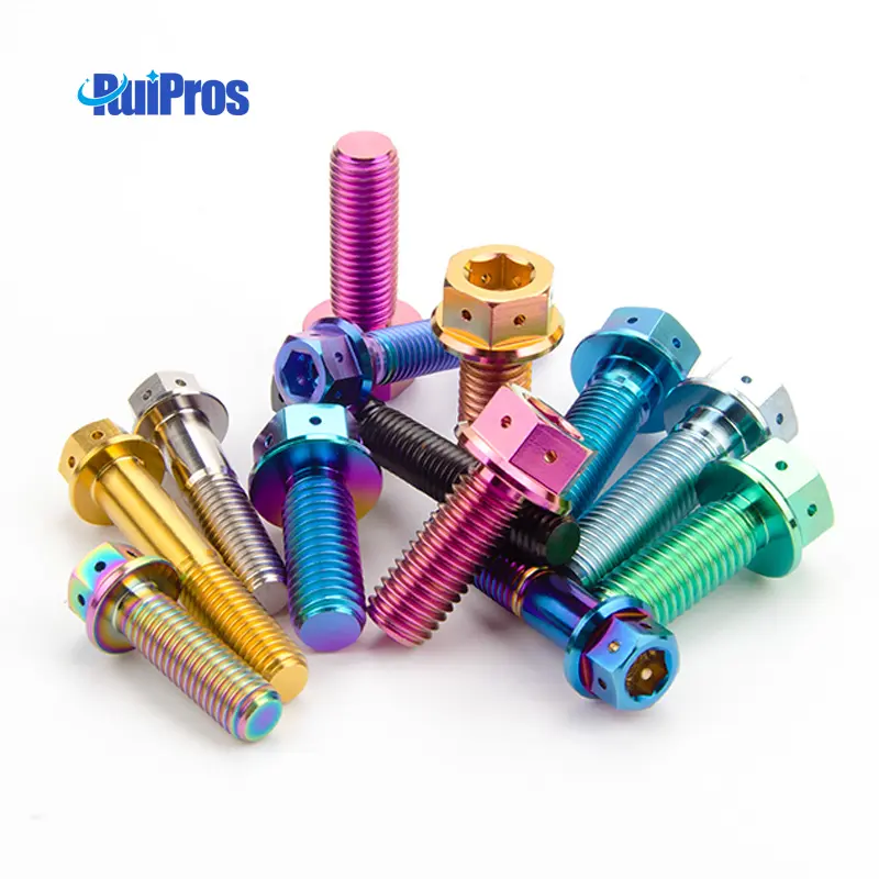Motorcycle Retrofit Standard GR5 Titanium Flange Hexagon Screws with Hole