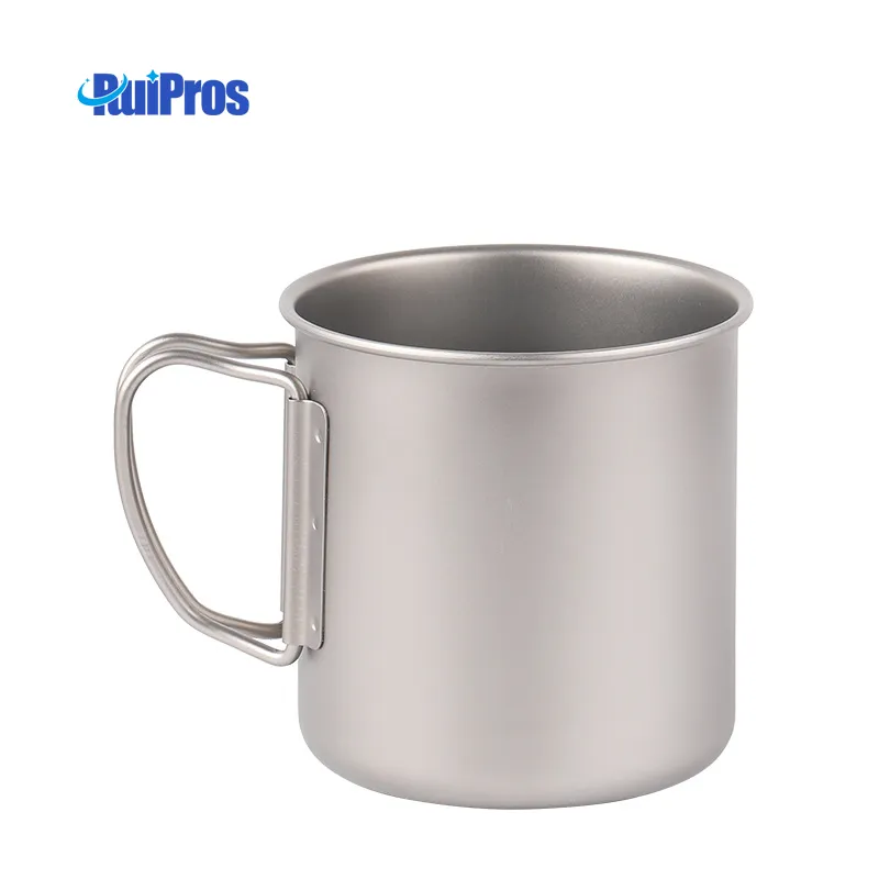 Pure Titanium Mug Customized Logo Outdoor Camping & Picnic Barbecue Cookware 300ml Foldable | ruipros