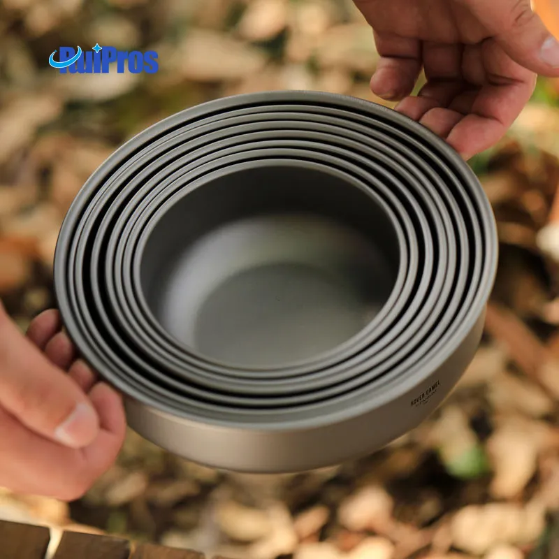 Outdoor Eco-friendly Pure Titanium & Metal Lightweight Portable Bowl and Plate Set | ruipros