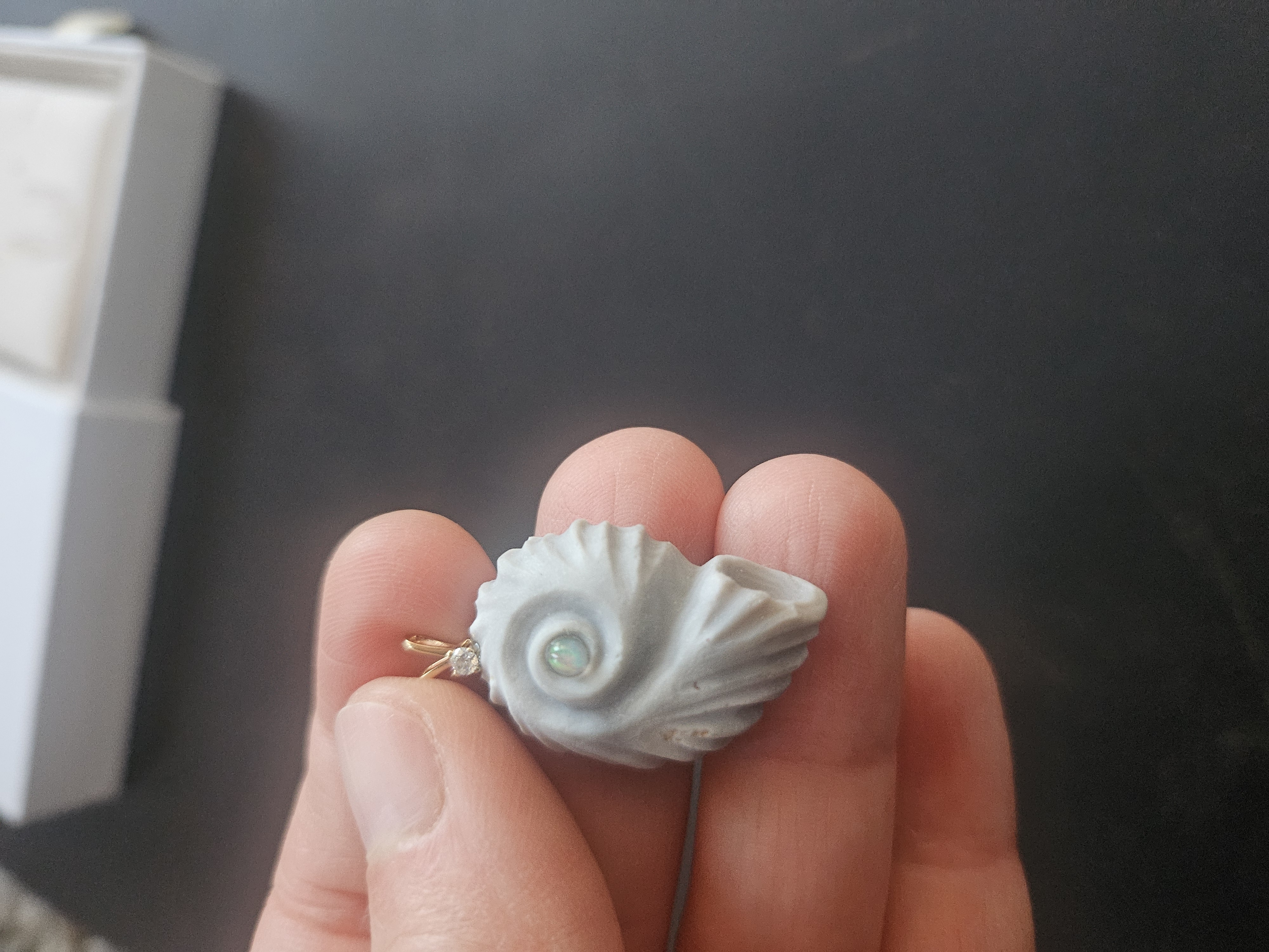 Tactile Spiral · Botswana Agate, Opal & 14k Gold