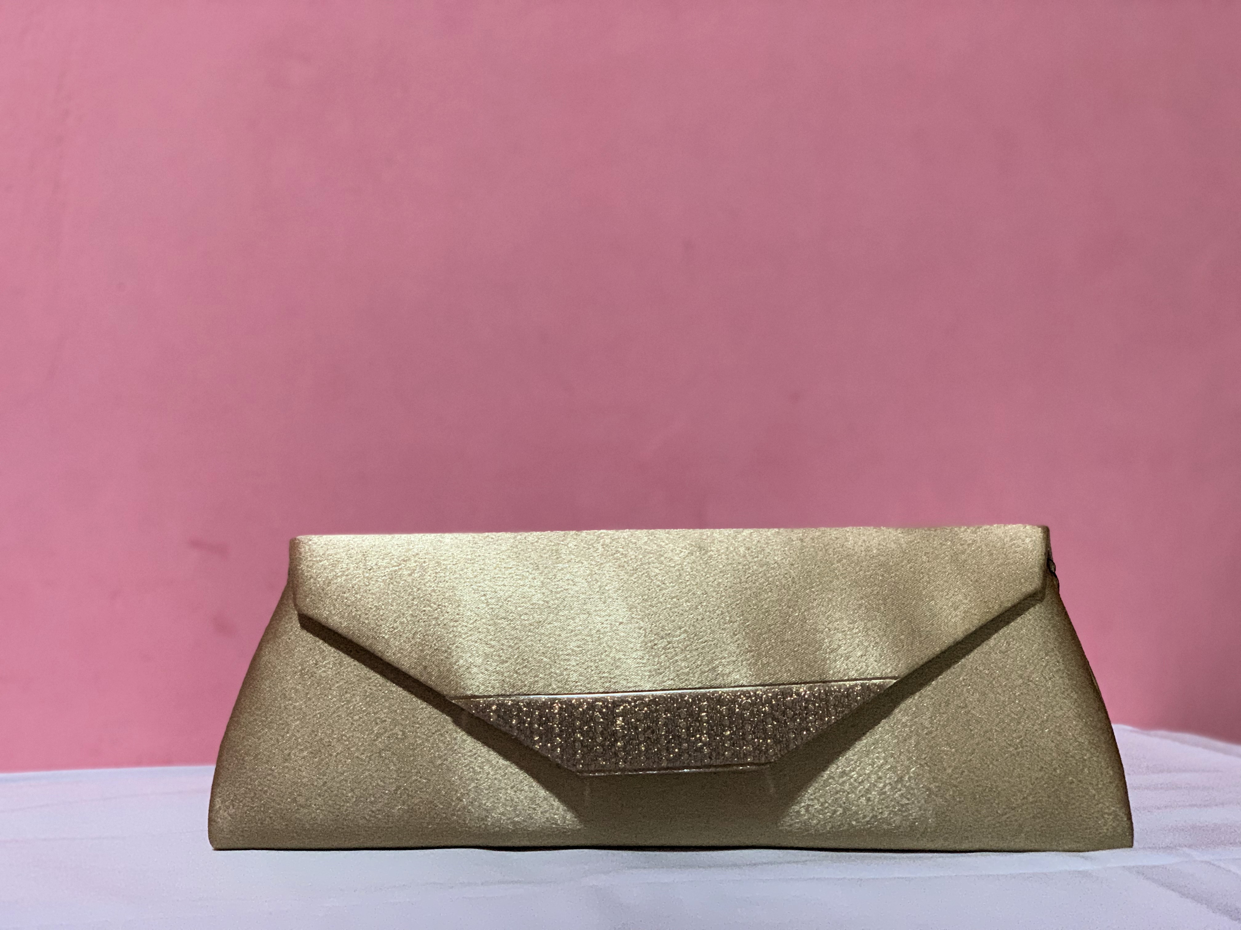 Elegant Plum Satin Clutch with Chain Strap