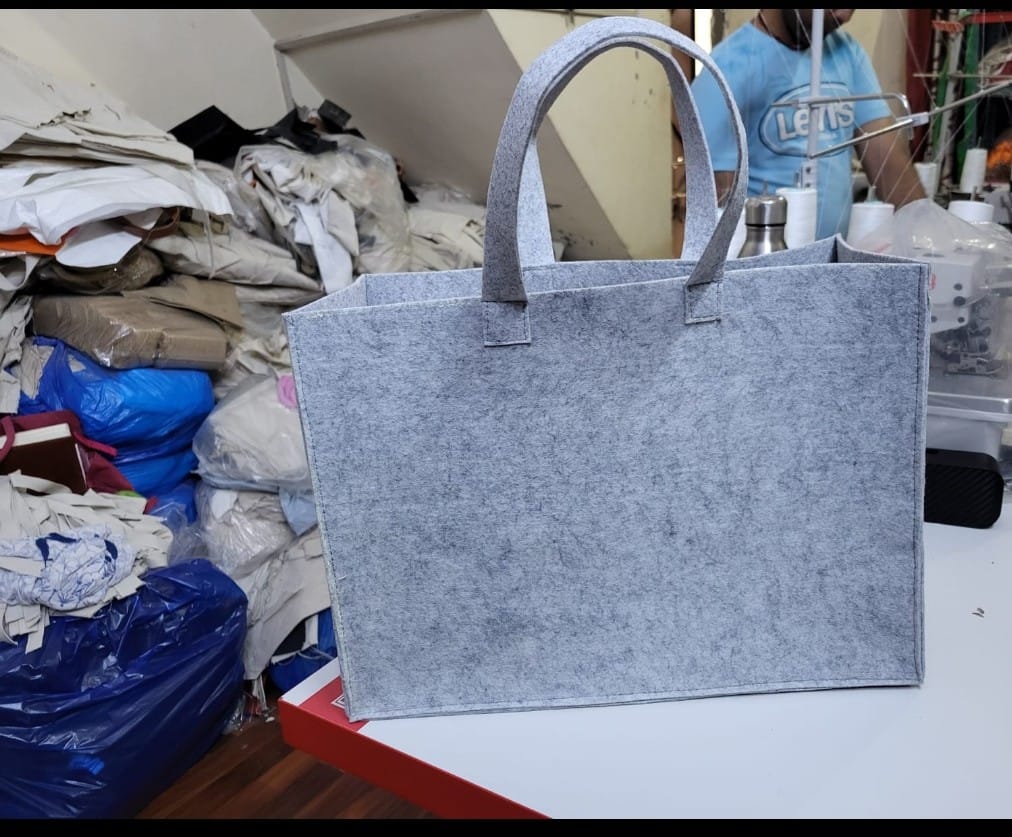 Grey Felt Tote Bag