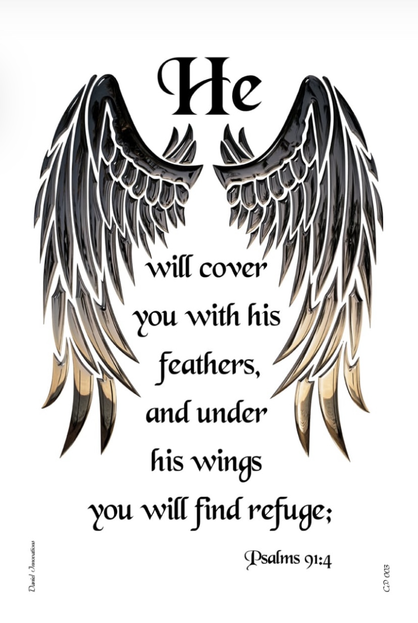 Psalm 91:4 Angel Wings Wall Art