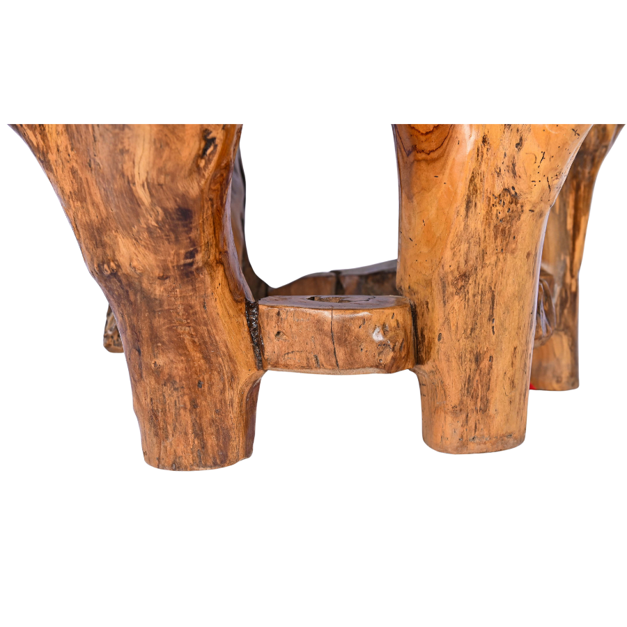 Table à manger ronde en racine de bois