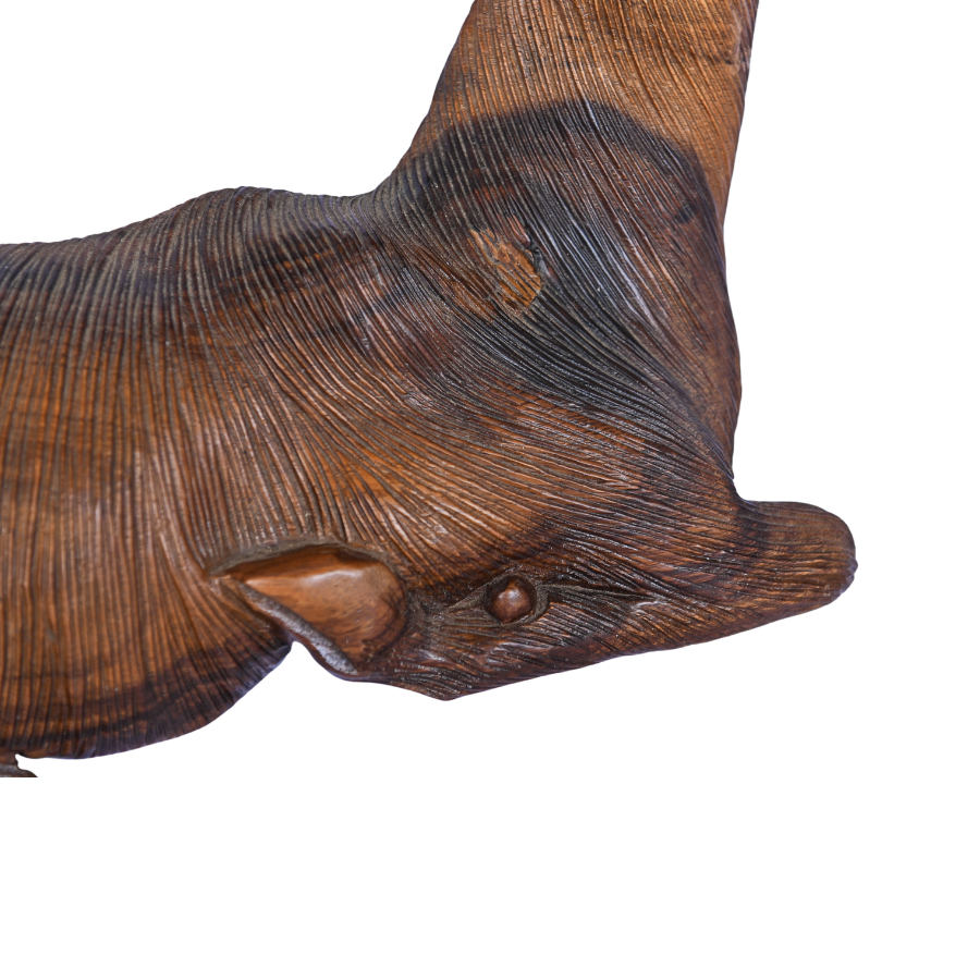  WOODEN DEER STATUE