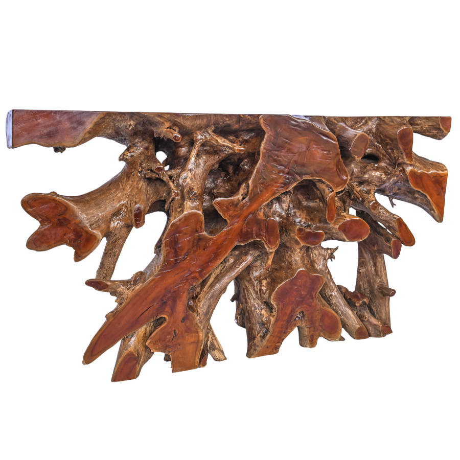 Très grande console en racine de bois