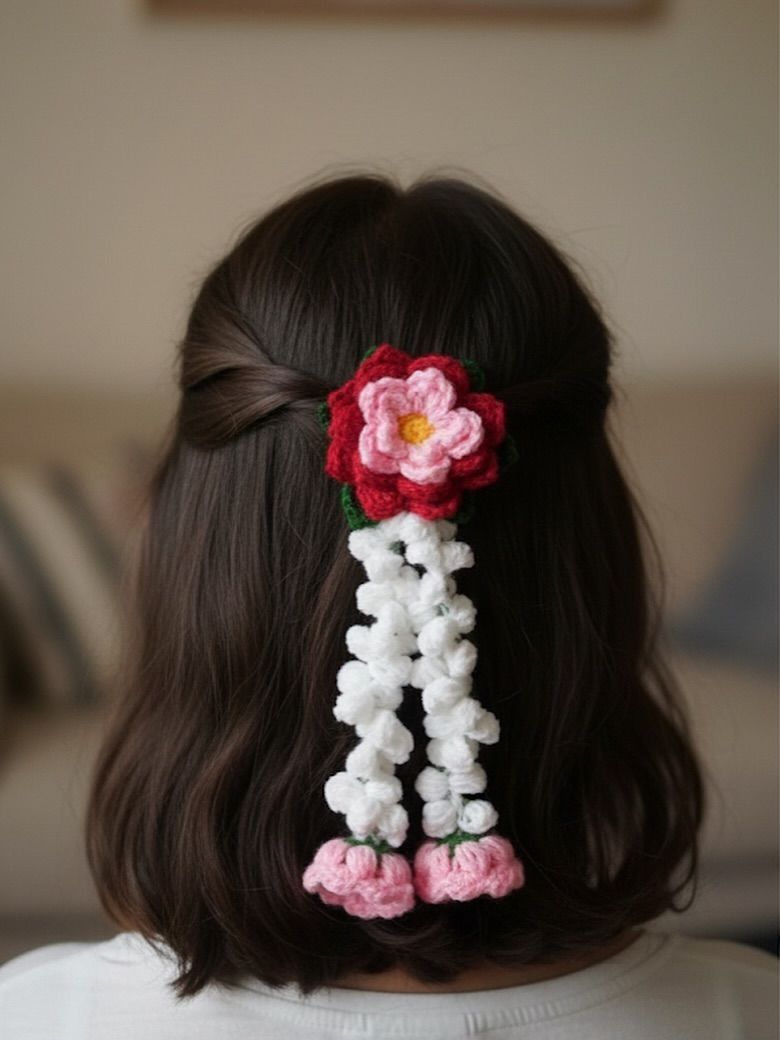 Crochet Floral Hair Accessory