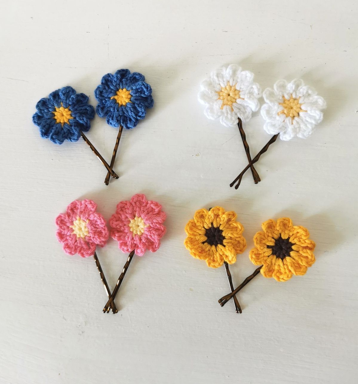 Crochet Flower Hair Pins