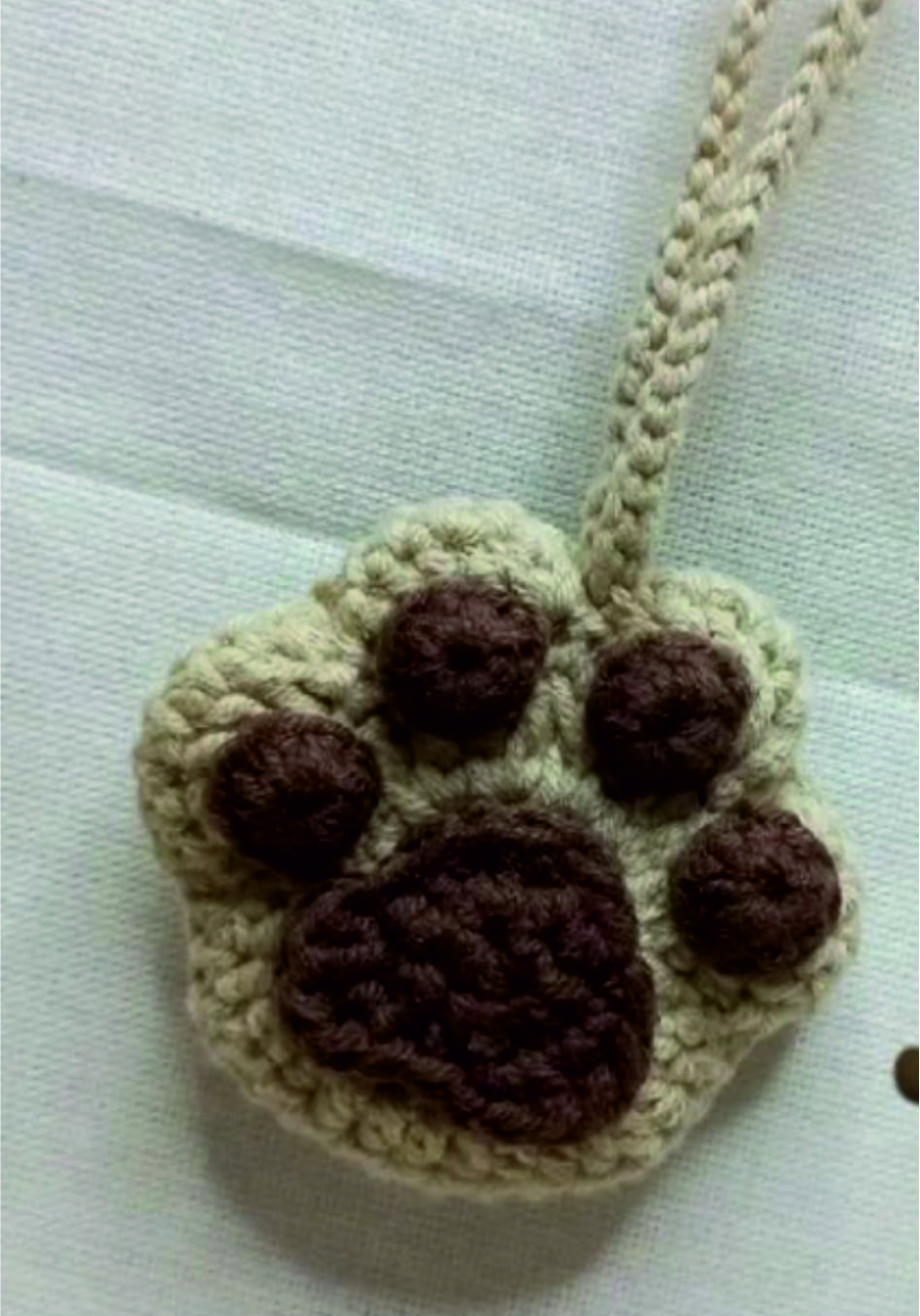 Crochet Paw Keychain