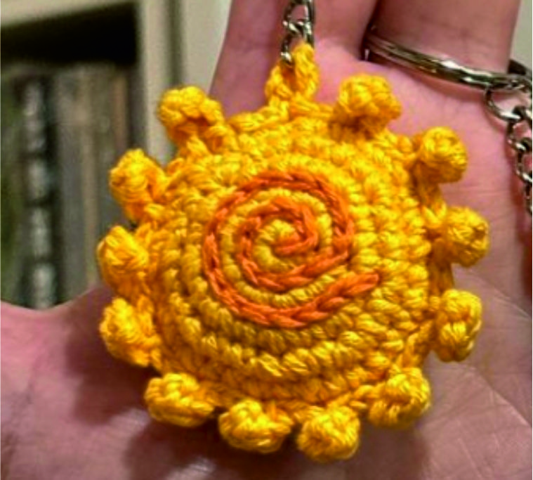 Crochet Sun Keychain
