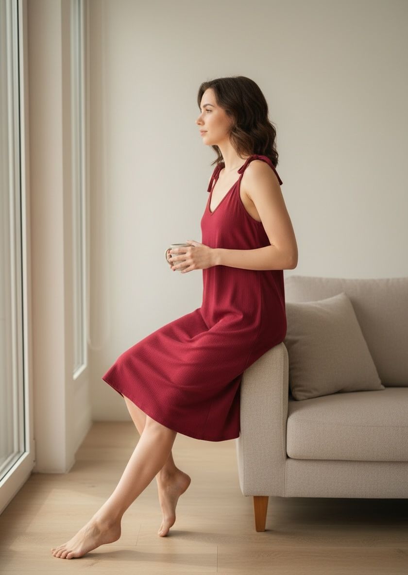 Buldan Karatezgah Dokuması Kırmızı Elbise