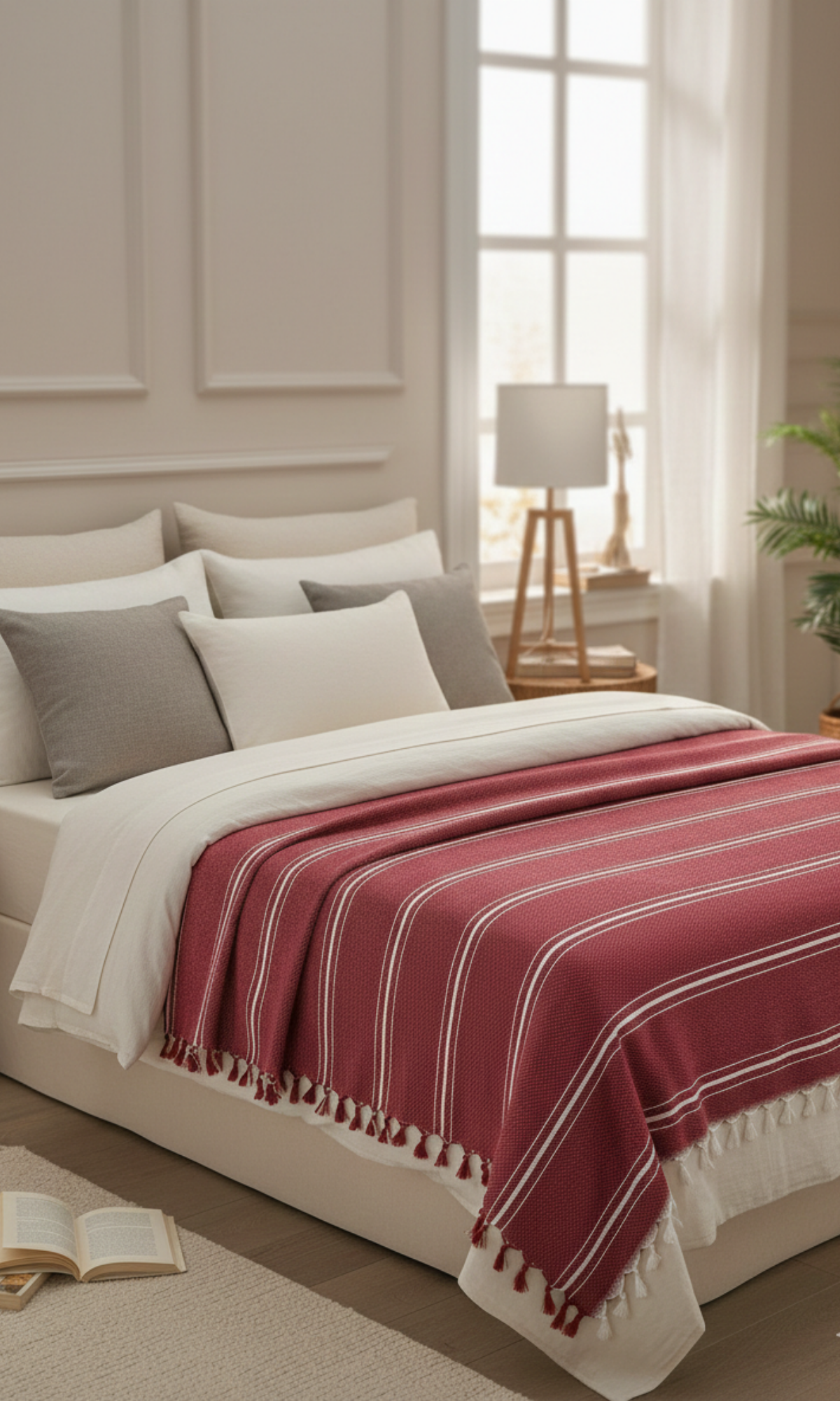 %100 Pamuk Pike Bordo