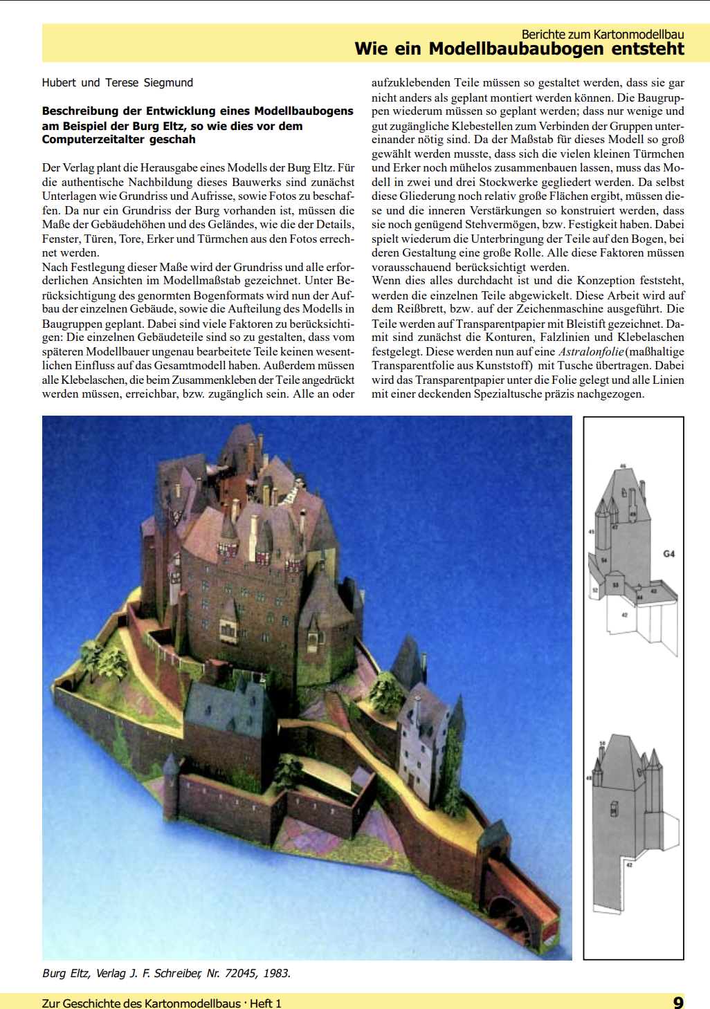 Zur Geschichte des Kartonmodellbaus Band 1