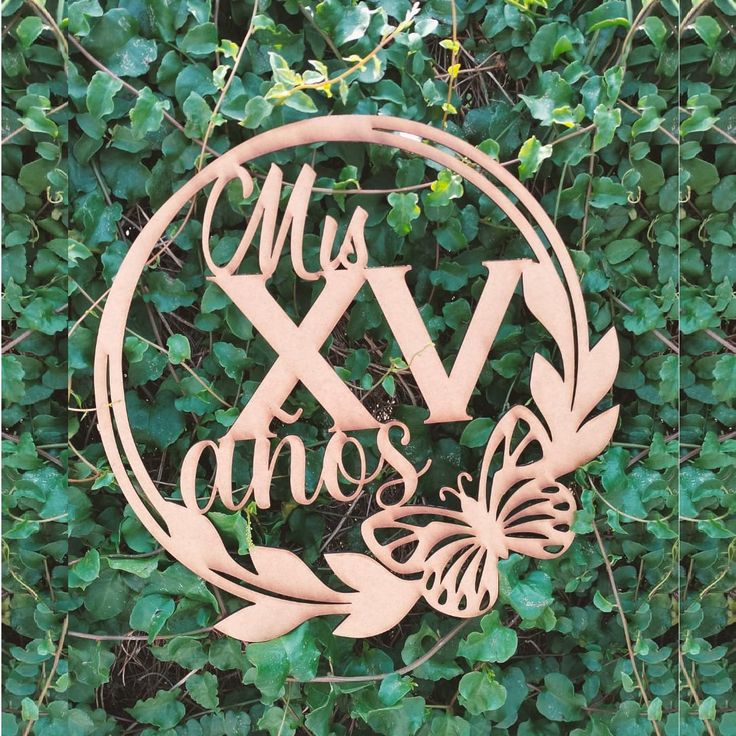 Letrero de madera 'Mis XV años'