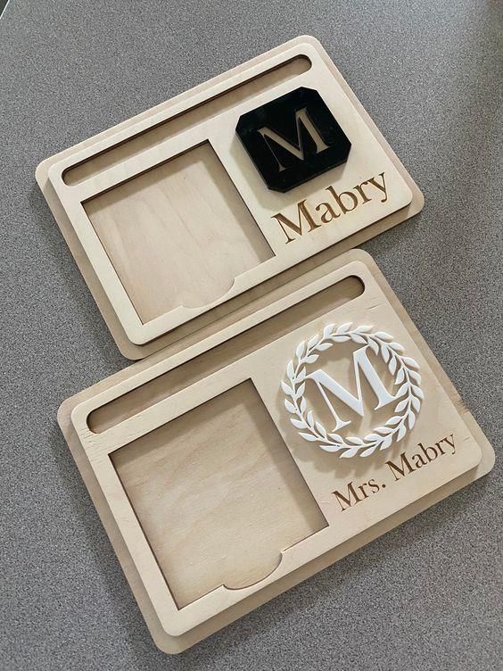 Porta notas personalizado de madera 2pz