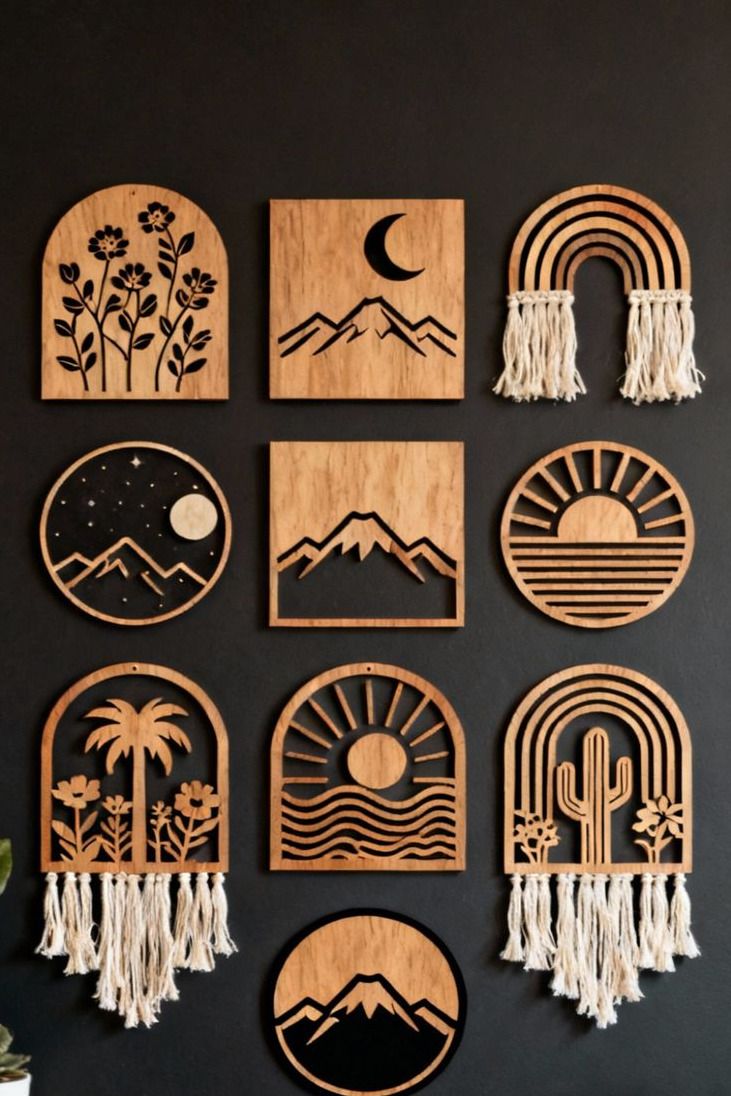 Set de Cuadros Decorativos de Madera 10Pzs