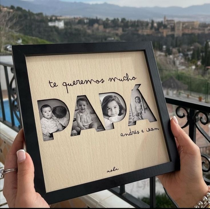 Cuadro personalizado 'PAPÁ' con fotos