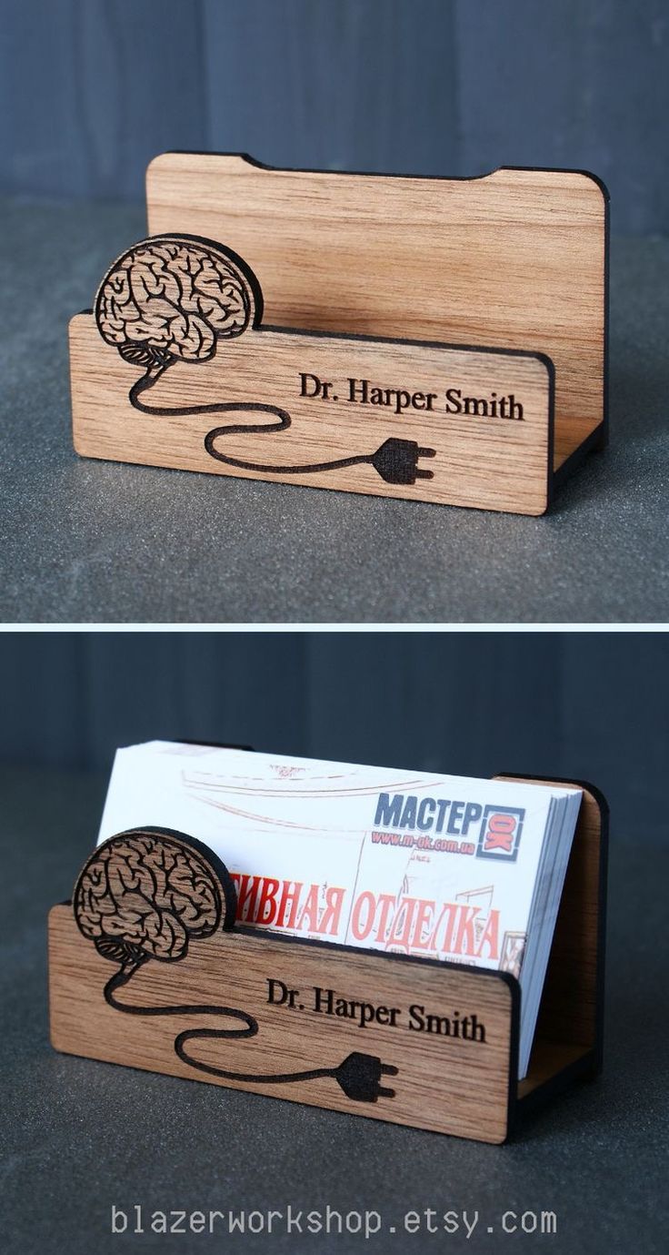 Portatarjetas de Madera para Escritorio